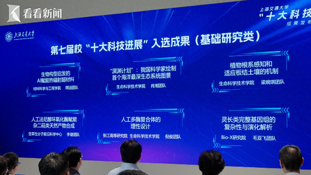 上海交大十大科技进展成果发布 打造全链条生态