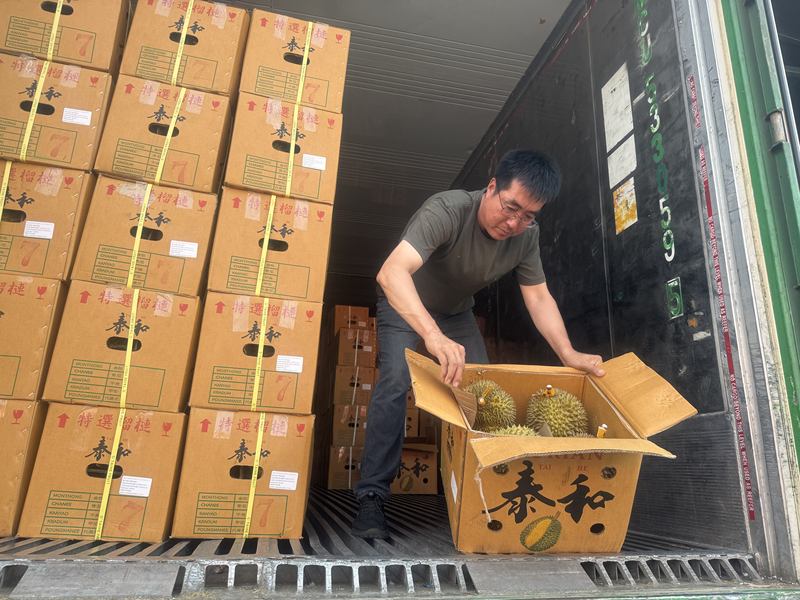 榴莲售价逐步走低。新京报记者 陈琳 摄
